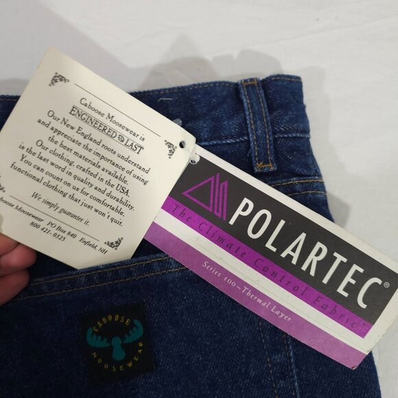Caboose Moosewear 90s Polartec Flannel Lined Jeans 38 Made In USA 100% Cotton - Picture 3 of 7